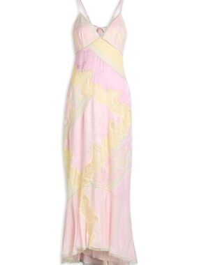 LoveShackFancy Bancila Lace Patchwork Chiffon maxi dress